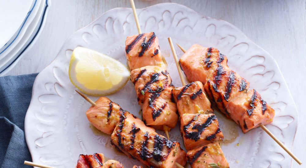 Ocean trout skewers with a citrus marinade